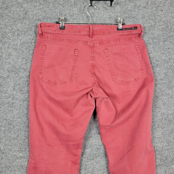 ROCKSTAR RSM201PFD Red Button Fly Straight Leg Mid Rise Denim Jeans SIZE 36 - Picture 7 of 14